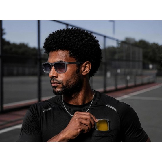 Devon Magnetic Shade Glasses — worn view