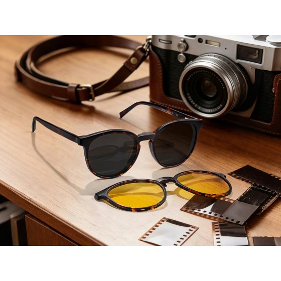Ocean Magnetic Shade Glasses — worn view