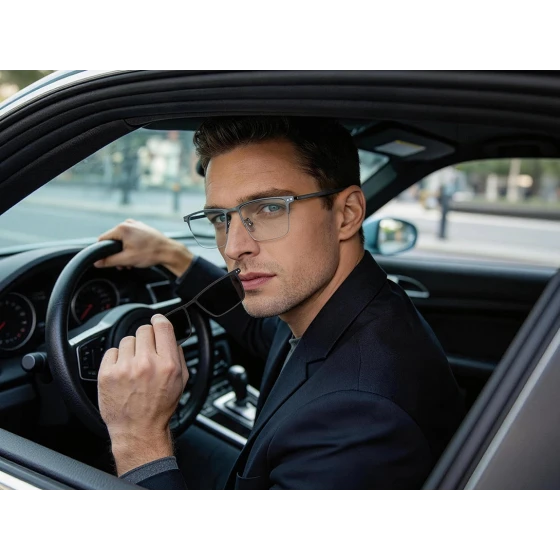 Lucas Magnetic Shade Glasses — worn view