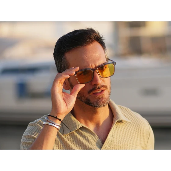 Ford Magnetic Shade Glasses — worn view