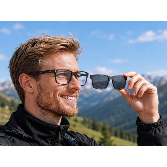 Hiram Magnetic Shade Glasses — worn view